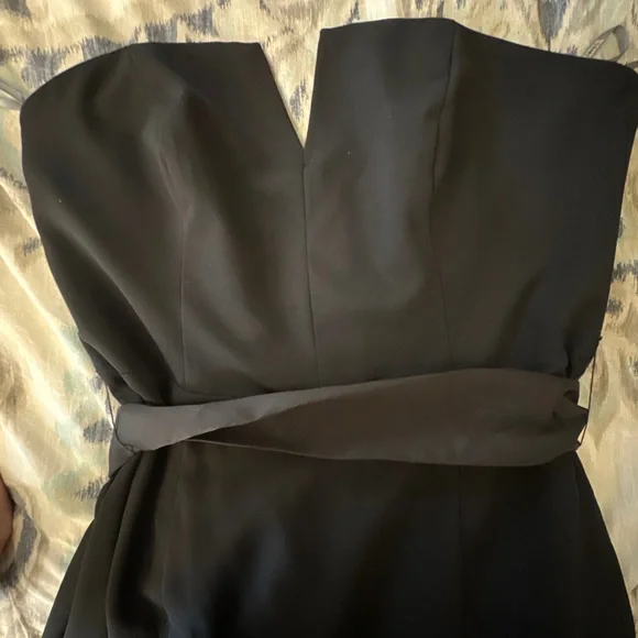 Dresses | Black Vera Wang White Bridesmaid Dress From Davids Bridal  Strapless | Poshmark